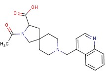 2-acetyl-8-(4-quinolinylmethyl)-2,8-diazaspiro[4.5]decane-3-carboxylic acid