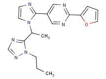 2-(2-furyl)-5-{1-[1-(1-propyl-1H-1,2,4-triazol-5-yl)ethyl]-1H-imidazol-2-yl}pyrimidine