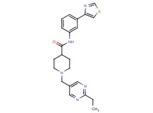 1-[(2-ethyl-5-pyrimidinyl)methyl]-N-[3-(1,3-thiazol-4-yl)phenyl]-4-piperidinecarboxamide