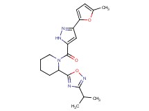 2-(3-isopropyl-1,2,4-oxadiazol-5-yl)-1-{[3-(5-methyl-2-furyl)-1H-pyrazol-5-yl]carbonyl}piperidine