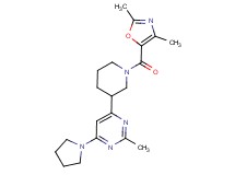4-{1-[(2,4-dimethyl-1,3-oxazol-5-yl)carbonyl]-3-piperidinyl}-2-methyl-6-(1-pyrrolidinyl)pyrimidine