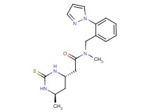 N-methyl-2-[(4S*,6R*)-6-methyl-2-thioxohexahydropyrimidin-4-yl]-N-[2-(1H-pyrazol-1-yl)benzyl]acetamide