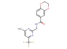 N-{[4-methyl-6-(trifluoromethyl)-2-pyrimidinyl]methyl}-2,3-dihydro-1,4-benzodioxine-6-carboxamide