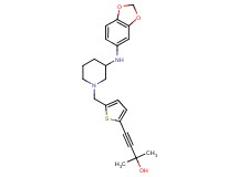 4-(5-{[3-(1,3-benzodioxol-5-ylamino)-1-piperidinyl]methyl}-2-thienyl)-2-methyl-3-butyn-2-ol