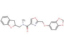 2-[(1,3-benzodioxol-5-yloxy)methyl]-N-(2,3-dihydro-1-benzofuran-2-ylmethyl)-N-methyl-1,3-oxazole-4-carboxamide