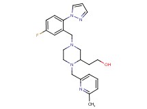 2-{4-[5-fluoro-2-(1H-pyrazol-1-yl)benzyl]-1-[(6-methyl-2-pyridinyl)methyl]-2-piperazinyl}ethanol