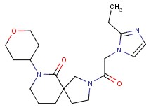 2-[(2-ethyl-1H-imidazol-1-yl)acetyl]-7-(tetrahydro-2H-pyran-4-yl)-2,7-diazaspiro[4.5]decan-6-one