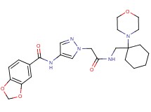 N-{1-[2-({[1-(4-morpholinyl)cyclohexyl]methyl}amino)-2-oxoethyl]-1H-pyrazol-4-yl}-1,3-benzodioxole-5-carboxamide