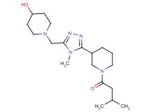 1-({4-methyl-5-[1-(3-methylbutanoyl)piperidin-3-yl]-4H-1,2,4-triazol-3-yl}methyl)piperidin-4-ol