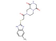8-{[(5-methyl-1H-benzimidazol-2-yl)thio]acetyl}tetrahydro-2H-pyrazino[1,2-a]pyrazine-1,4(3H,6H)-dione