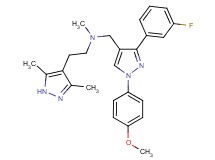 2-(3,5-dimethyl-1H-pyrazol-4-yl)-N-{[3-(3-fluorophenyl)-1-(4-methoxyphenyl)-1H-pyrazol-4-yl]methyl}-N-methylethanamine