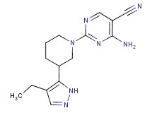 4-amino-2-[3-(4-ethyl-1H-pyrazol-5-yl)piperidin-1-yl]pyrimidine-5-carbonitrile
