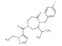 1-[(1-ethyl-1H-pyrazol-5-yl)carbonyl]-4-(4-fluorobenzyl)-3-isopropyl-1,4-diazepan-5-one