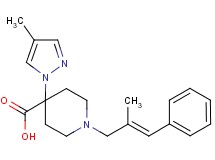 1-[(2E)-2-methyl-3-phenylprop-2-en-1-yl]-4-(4-methyl-1H-pyrazol-1-yl)piperidine-4-carboxylic acid