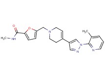 N-methyl-5-{[4-[1-(3-methylpyridin-2-yl)-1H-pyrazol-4-yl]-3,6-dihydropyridin-1(2H)-yl]methyl}-2-furamide