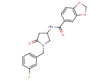 N-[1-(3-fluorobenzyl)-5-oxo-3-pyrrolidinyl]-1,3-benzodioxole-5-carboxamide
