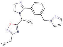3-ethyl-5-(1-{2-[3-(1H-pyrazol-1-ylmethyl)phenyl]-1H-imidazol-1-yl}ethyl)-1,2,4-oxadiazole