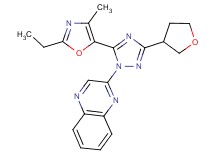 2-[5-(2-ethyl-4-methyl-1,3-oxazol-5-yl)-3-(tetrahydrofuran-3-yl)-1H-1,2,4-triazol-1-yl]quinoxaline