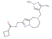 N-({5-[(1,3-dimethyl-1H-pyrazol-4-yl)methyl]-5,6,7,8-tetrahydro-4H-pyrazolo[1,5-a][1,4]diazepin-2-yl}methyl)cyclobutanecarboxamide