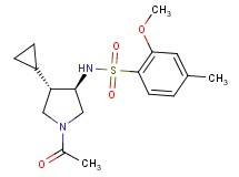 N-[(3R*,4S*)-1-acetyl-4-cyclopropyl-3-pyrrolidinyl]-2-methoxy-4-methylbenzenesulfonamide