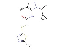 N-[1-(1-cyclopropylethyl)-4-methyl-1H-pyrazol-5-yl]-2-[(5-methyl-1,3,4-thiadiazol-2-yl)thio]acetamide