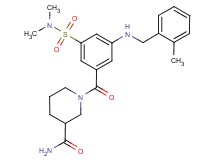 1-{3-[(dimethylamino)sulfonyl]-5-[(2-methylbenzyl)amino]benzoyl}-3-piperidinecarboxamide