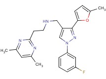 2-(4,6-dimethyl-2-pyrimidinyl)-N-{[1-(3-fluorophenyl)-3-(5-methyl-2-furyl)-1H-pyrazol-4-yl]methyl}ethanamine