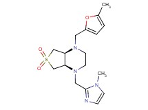 (4aR*,7aS*)-1-[(5-methyl-2-furyl)methyl]-4-[(1-methyl-1H-imidazol-2-yl)methyl]octahydrothieno[3,4-b]pyrazine 6,6-dioxide