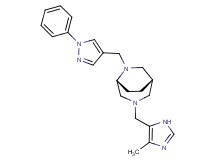 (1S*,5R*)-3-[(4-methyl-1H-imidazol-5-yl)methyl]-6-[(1-phenyl-1H-pyrazol-4-yl)methyl]-3,6-diazabicyclo[3.2.2]nonane
