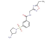 3-[(3-aminopyrrolidin-1-yl)sulfonyl]-N-[(5-ethyl-1,2,4-oxadiazol-3-yl)methyl]benzamide