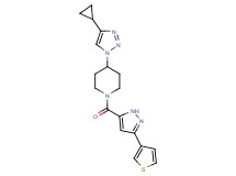 4-(4-cyclopropyl-1H-1,2,3-triazol-1-yl)-1-{[3-(3-thienyl)-1H-pyrazol-5-yl]carbonyl}piperidine