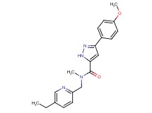 N-[(5-ethyl-2-pyridinyl)methyl]-3-(4-methoxyphenyl)-N-methyl-1H-pyrazole-5-carboxamide
