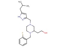 2-{1-(2-fluorobenzyl)-4-[(5-isobutyl-1H-pyrazol-3-yl)methyl]-2-piperazinyl}ethanol