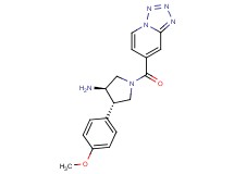 (3R*,4S*)-4-(4-methoxyphenyl)-1-(tetrazolo[1,5-a]pyridin-7-ylcarbonyl)pyrrolidin-3-amine