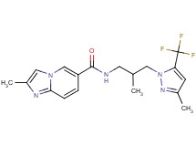 2-methyl-N-{2-methyl-3-[3-methyl-5-(trifluoromethyl)-1H-pyrazol-1-yl]propyl}imidazo[1,2-a]pyridine-6-carboxamide