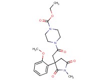 ethyl 4-{[3-(2-methoxyphenyl)-1-methyl-2,5-dioxo-3-pyrrolidinyl]acetyl}-1-piperazinecarboxylate