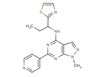 1-methyl-6-pyridin-4-yl-N-[1-(1,3-thiazol-2-yl)propyl]-1H-pyrazolo[3,4-d]pyrimidin-4-amine