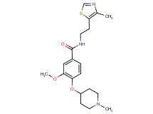 3-methoxy-4-[(1-methylpiperidin-4-yl)oxy]-N-[2-(4-methyl-1,3-thiazol-5-yl)ethyl]benzamide