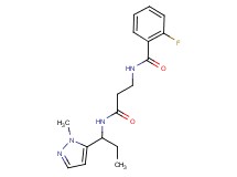 2-fluoro-N-(3-{[1-(1-methyl-1H-pyrazol-5-yl)propyl]amino}-3-oxopropyl)benzamide