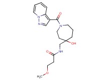 N-{[4-hydroxy-1-(pyrazolo[1,5-a]pyridin-3-ylcarbonyl)-4-azepanyl]methyl}-3-methoxypropanamide