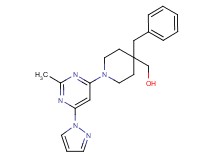 {4-benzyl-1-[2-methyl-6-(1H-pyrazol-1-yl)pyrimidin-4-yl]piperidin-4-yl}methanol