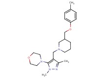 4-[1,3-dimethyl-4-({3-[(4-methylphenoxy)methyl]piperidin-1-yl}methyl)-1H-pyrazol-5-yl]morpholine