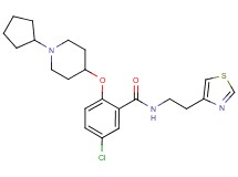 5-chloro-2-[(1-cyclopentyl-4-piperidinyl)oxy]-N-[2-(1,3-thiazol-4-yl)ethyl]benzamide
