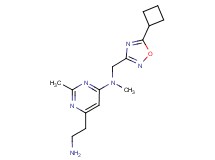 6-(2-aminoethyl)-N-[(5-cyclobutyl-1,2,4-oxadiazol-3-yl)methyl]-N,2-dimethylpyrimidin-4-amine