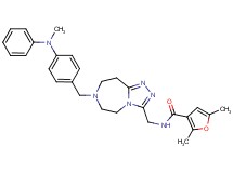 2,5-dimethyl-N-[(7-{4-[methyl(phenyl)amino]benzyl}-6,7,8,9-tetrahydro-5H-[1,2,4]triazolo[4,3-d][1,4]diazepin-3-yl)methyl]-3-furamide