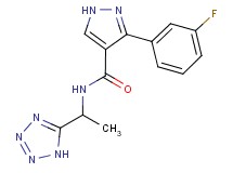 3-(3-fluorophenyl)-N-[1-(1H-tetrazol-5-yl)ethyl]-1H-pyrazole-4-carboxamide