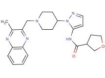 N-(1-{1-[(3-methyl-2-quinoxalinyl)methyl]-4-piperidinyl}-1H-pyrazol-5-yl)tetrahydro-3-furancarboxamide
