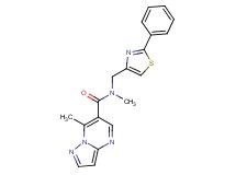 N,7-dimethyl-N-[(2-phenyl-1,3-thiazol-4-yl)methyl]pyrazolo[1,5-a]pyrimidine-6-carboxamide