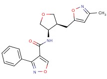 N-{(3R*,4S*)-4-[(3-methylisoxazol-5-yl)methyl]tetrahydrofuran-3-yl}-3-phenylisoxazole-4-carboxamide
