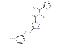 5-[(3-fluorophenoxy)methyl]-N-methyl-N-[1-(2-thienyl)ethyl]-1H-pyrazole-3-carboxamide